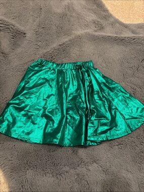 Shimmery Emerald Flared Skirt